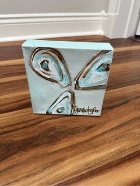 Abstract Teal and Brown Mini Canvas Art by Unknown Artist